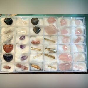 36 Loose Crystal Gemstone Collection Jewelry Wire Wrapping Rose Quartz